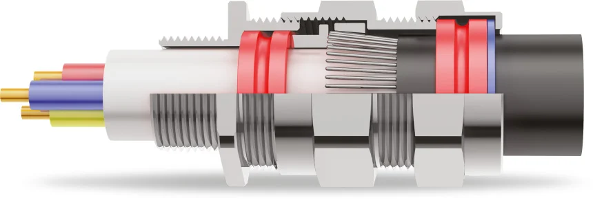 E1W Double Compression Type 63S 63mm Nickel Plated Armoured Gland c/w lock nut (MM-E1W-63S) - Image 2