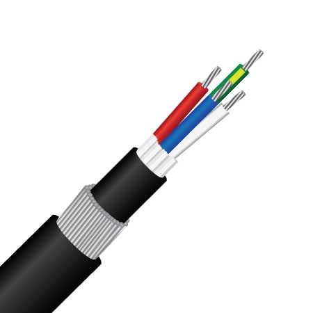 3 Core + Earth (4G), 4.0mm², TCW, PVC 90°C, SWA, 0.6/1KV, Circular TPS Cable (MASCP4G4.0SWA)