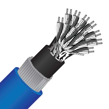 12 Pair, 0.5mm², TCW, CS, PVC 90°C, SWA, 110VAC, Instrumentation Cable (MAS5012CSSWA BLUE)