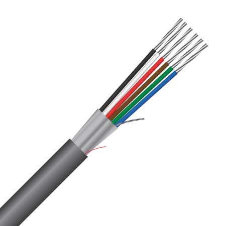 6 Core, 0.8mm², 18AWG, TCW, Screened, Multicore Cable (MAS6COS18)
